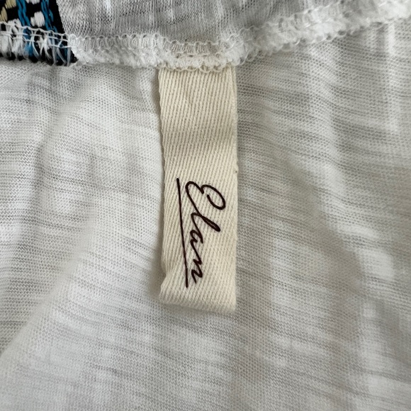 Elan Jordyn V-Neck Maxi Dress Boho Trim White Blue Sleeveless Beach Coverup L - Picture 3 of 8